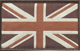 British Union Jack Velcro Insignia Patch Tan V2