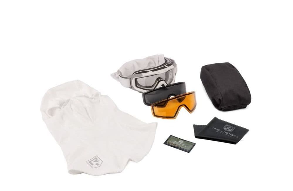 Revision White Snow Hawk Goggle Deluxe Kit with Balaclava