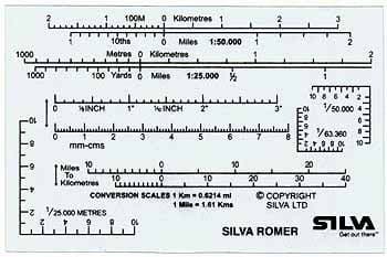 Silva Romer Scale Map Measurer Overlay