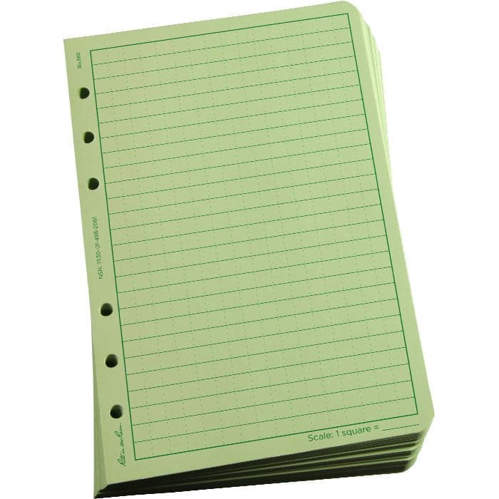 Tactical Loose Leaf TAMS Paper  4 5/8" X 7" Green